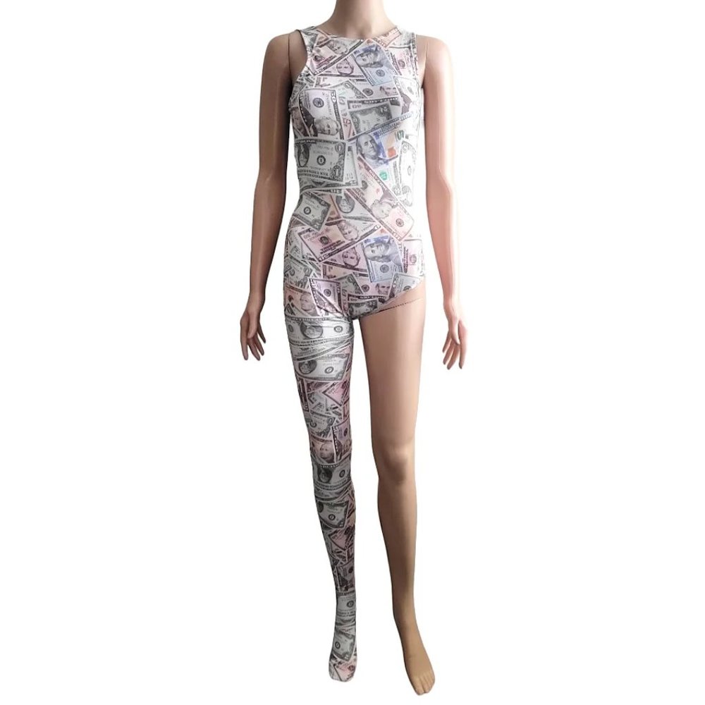 Asymmetrical money jumpsuit
